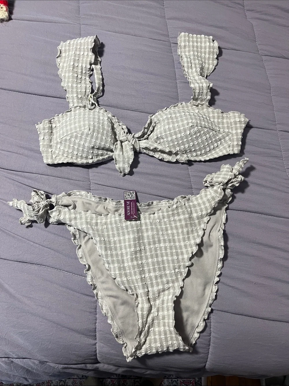 Adore Me Light tan gingham Bikini Set - Picture 1 of 3